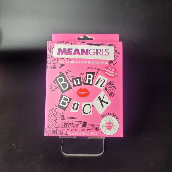 Mean Girls Pink Burn Book‎ 5 Pack Vanilla Scented Face Mask Lindsay Lohan NIB - Picture 2 of 5